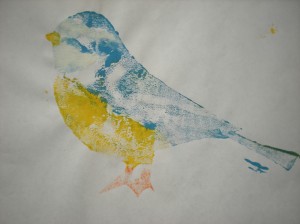 printed painted bird